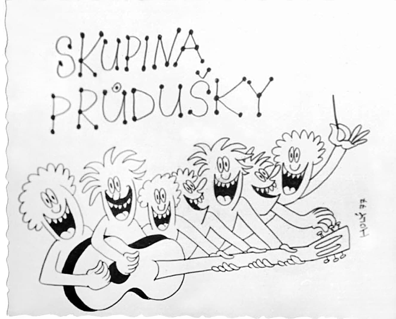 Takhle viděl Průdušky kreslíř Stanislav Holý v Televizním klubu mladých, 1977